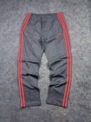 Adidas Women’s Grey Red 3-Stripes Track Pants – L