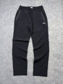 Puma Black Performance Track Pants – L/XL – Zip Pockets – Athletic Training Pants