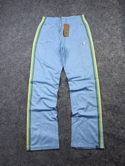 Adidas Originals Firebird Track Pants – Light Blue / Green & Yellow Stripes
