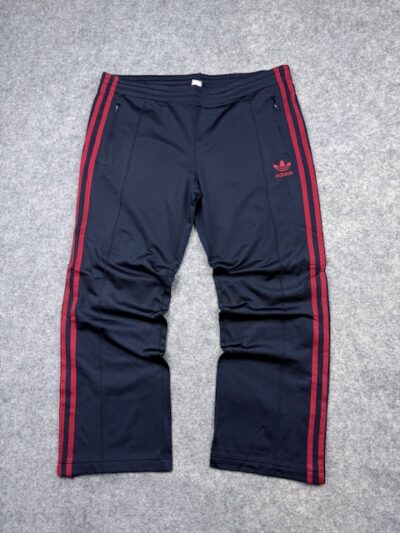Adidas Originals Track Pants – Black & Red 3-Stripes | XL Women