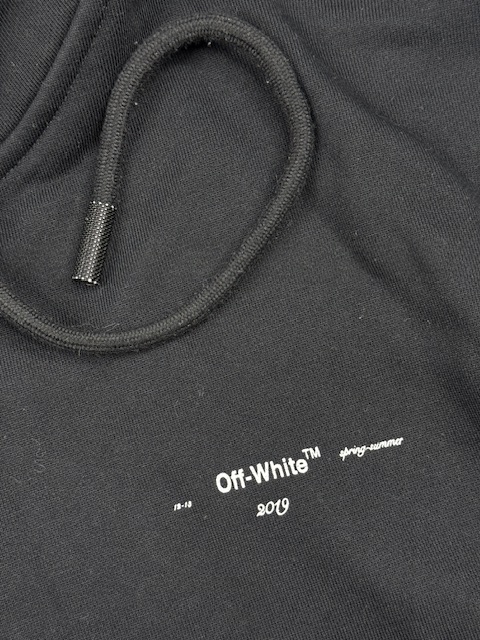 Authentic Off-White c/o Virgil Abloh SS19 Impressionism Arrow Zip-Up Hoodie - Black | Size L Authentic Off-White c/o Virgil Abloh SS19 Impressionism Arrow Zip-Up Hoodie - Black | Size L - Image 3