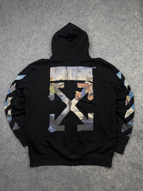 Authentic Off-White c/o Virgil Abloh SS19 Impressionism Arrow Zip-Up Hoodie - Black | Size L Authentic Off-White c/o Virgil Abloh SS19 Impressionism Arrow Zip-Up Hoodie - Black | Size L - Image 12