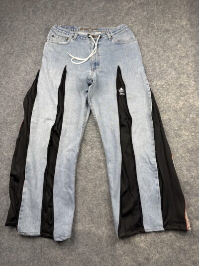 Eddie Bauer Light Blue Denim Pants with Adidas Side Panel Detail – 34