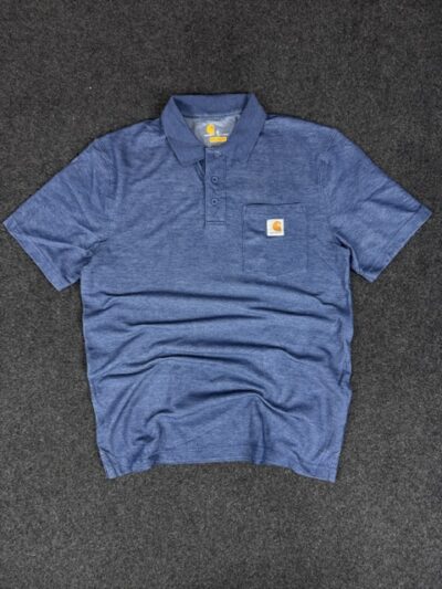 Authentic Pre-Loved Carhartt Original Fit Pocket Polo Shirt - Heather Blue | Size S