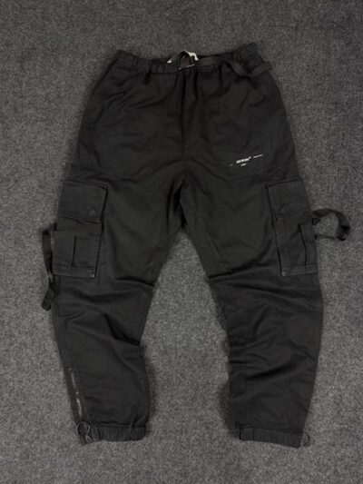 Authentic Off-White c/o Virgil Abloh SS20 Heavy-Duty Cargo Trousers - Black | Size W33