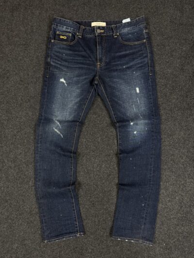 Authentic Pre-Loved PLAC Paint Splatter Stretch Denim Jeans - Dark Wash | Size W34