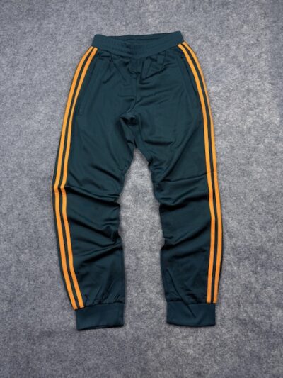 Adidas Originals Track Pants | Dark Teal & Orange 3-Stripes | Athletic Joggers | XS