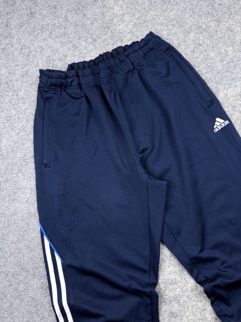 Adidas Navy Blue Track Pants | XL | White 3-Stripes | Zippered Legs Adidas Navy Blue Track Pants | XL | White 3-Stripes | Zippered Legs - Image 2