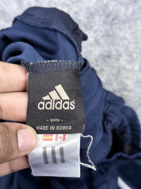 Adidas Navy Blue Track Pants | XL | White 3-Stripes | Zippered Legs Adidas Navy Blue Track Pants | XL | White 3-Stripes | Zippered Legs - Image 4
