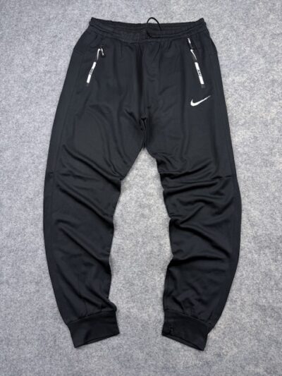 Nike Dri-FIT Black Training Joggers | Athletic Sports Track Pants with Zipper Pockets – Size L