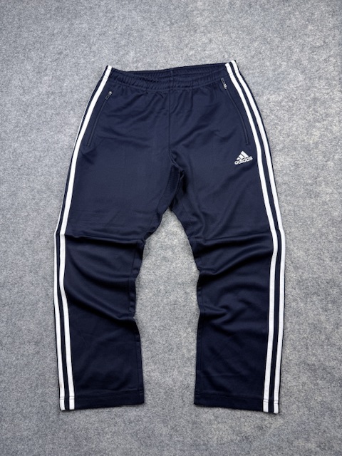 Adidas Navy Blue Track Pants | Size M/L | White 3-Stripes | Vintage Sportswear