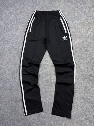 Adidas Black 3-Stripes Track Pants – Size S
