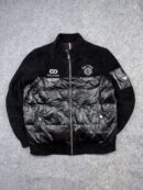 Just Trend Black Hybrid Puffer & Fleece Bomber Jacket – Size M
