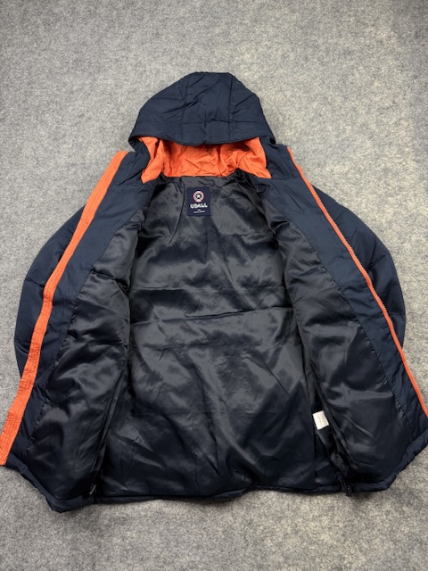 USALL Navy Blue & Orange Puffer Down Jacket – Size S/M USALL Navy Blue & Orange Puffer Down Jacket – Size S/M - Image 4