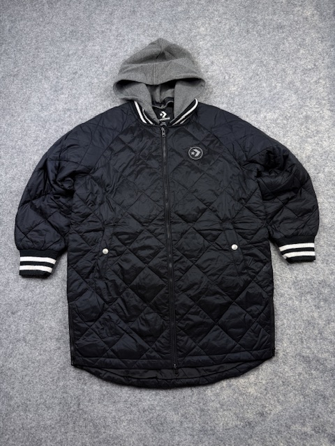 Converse All Star Kids Long Quilted Puffer Jacket Black – M