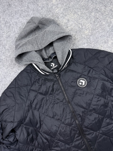Converse All Star Kids Long Quilted Puffer Jacket Black – M Converse All Star Kids Long Quilted Puffer Jacket Black – M - Image 2