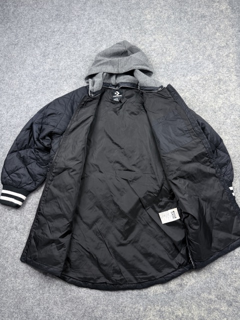 Converse All Star Kids Long Quilted Puffer Jacket Black – M Converse All Star Kids Long Quilted Puffer Jacket Black – M - Image 4