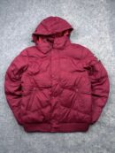 Tommy Hilfiger Denim Red Hooded Puffer Jacket – M