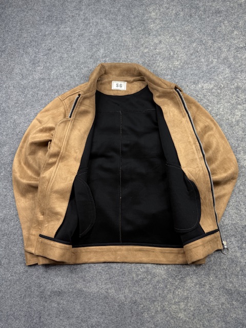 SG Brown Suede-Style Zip Jacket – M | Vintage Casual Jacket SG Brown Suede-Style Zip Jacket – M | Vintage Casual Jacket - Image 4