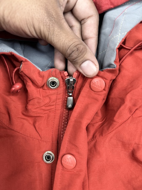 Adidas Vintage Red Hooded Track Jacket – L/XL Oversized Adidas Vintage Red Hooded Track Jacket – L/XL Oversized - Image 3
