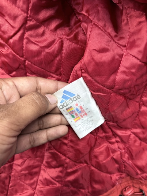 Adidas Vintage Red Hooded Track Jacket – L/XL Oversized Adidas Vintage Red Hooded Track Jacket – L/XL Oversized - Image 6