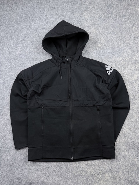 Adidas Black Hooded Full-Zip Jacket – Size S