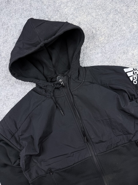 Adidas Black Hooded Full-Zip Jacket – Size S Adidas Black Hooded Full-Zip Jacket – Size S - Image 2