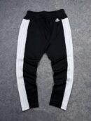 Adidas Black Track Pants with White 3-Stripes & Logo – Size L