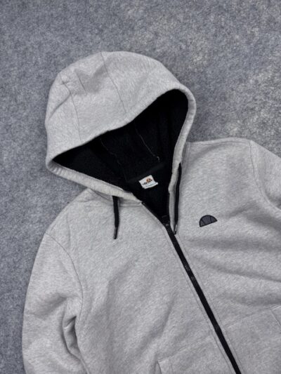 Authentic Pre-Loved Ellesse Heritage Full-Zip Sherpa Lined Hoodie – Heather Gray | Size S