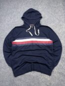 Authentic Pre-Loved Tommy Hilfiger Loungewear Striped Pullover Hoodie - Navy Blue | Size L