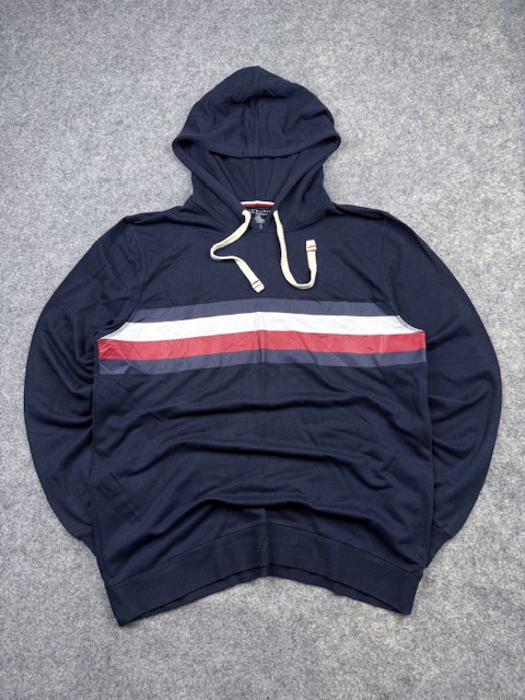 Authentic Pre-Loved Tommy Hilfiger Loungewear Striped Pullover Hoodie - Navy Blue | Size L Authentic Pre-Loved Tommy Hilfiger Loungewear Striped Pullover Hoodie - Navy Blue | Size L