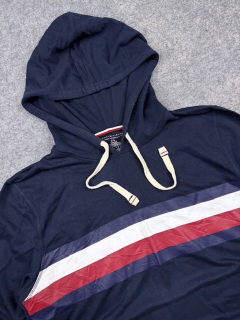 Authentic Pre-Loved Tommy Hilfiger Loungewear Striped Pullover Hoodie - Navy Blue | Size L Authentic Pre-Loved Tommy Hilfiger Loungewear Striped Pullover Hoodie - Navy Blue | Size L - Image 2