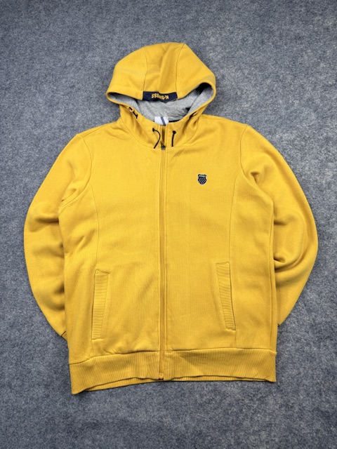 Authentic Pre-Loved K-Swiss Athletic Full-Zip Hoodie - Mustard Yellow | Size L Authentic Pre-Loved K-Swiss Athletic Full-Zip Hoodie - Mustard Yellow | Size L