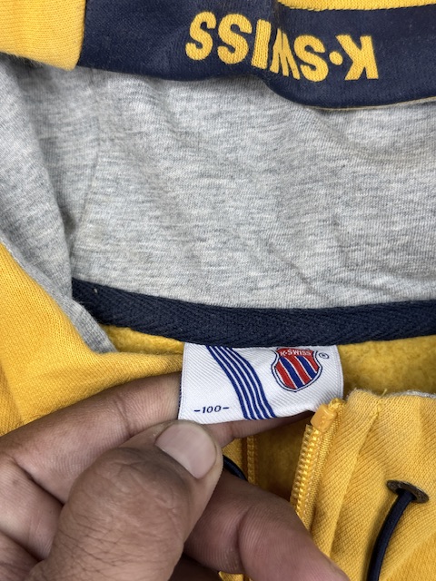 Authentic Pre-Loved K-Swiss Athletic Full-Zip Hoodie - Mustard Yellow | Size L Authentic Pre-Loved K-Swiss Athletic Full-Zip Hoodie - Mustard Yellow | Size L - Image 3
