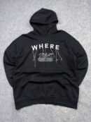 Authentic Pre-Loved Bershka "Where Desert" Graphic Pullover Hoodie - Black | Size L (Oversized Fit)