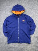 Authentic Pre-Loved Heavyweight Graffiti Graphic Full-Zip Hoodie - Royal Blue & Orange | Women's Size L