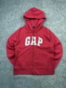Authentic Pre-Loved Gap Classic Arch Logo Full-Zip Hoodie - Crimson Red | Women's Size L