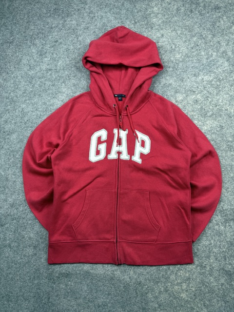 Authentic Pre-Loved Gap Classic Arch Logo Full-Zip Hoodie - Crimson Red | Women's Size L Authentic Pre-Loved Gap Classic Arch Logo Full-Zip Hoodie - Crimson Red | Women's Size L