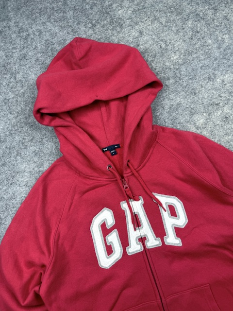 Authentic Pre-Loved Gap Classic Arch Logo Full-Zip Hoodie - Crimson Red | Women's Size L Authentic Pre-Loved Gap Classic Arch Logo Full-Zip Hoodie - Crimson Red | Women's Size L - Image 2