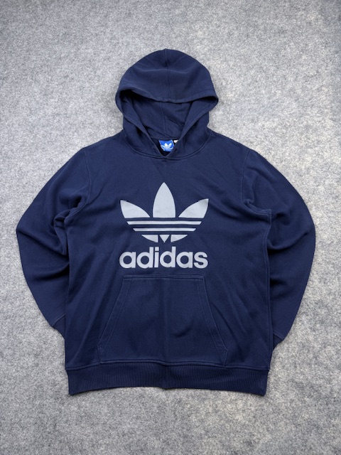 Authentic Pre-Loved Adidas Originals Trefoil Pullover Hoodie - Navy Blue | Size L Authentic Pre-Loved Adidas Originals Trefoil Pullover Hoodie - Navy Blue | Size L