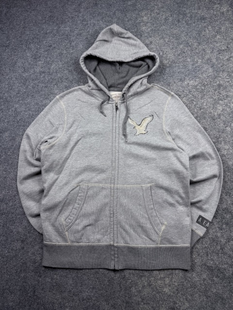 Authentic Pre-Loved Vintage American Eagle Outfitters Full-Zip Hoodie - Heather Gray | Size M/L