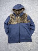 Authentic Pre-Loved Vintage The North Face Faux Fur Paneled Full-Zip Hoodie - Navy Blue / Brown | Women's Size S (90)