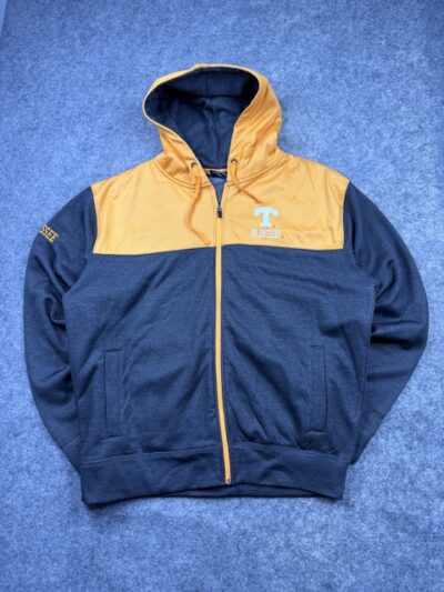 Authentic Pre-Loved Colosseum Athletics Tennessee Volunteers Full-Zip Colorblock Hoodie – Navy / Orange | Size XXL (Oversized)