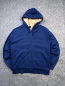 Authentic Pre-Loved Polham Sherpa-Lined Full-Zip Winter Hoodie – Navy Blue / Tan | Size L