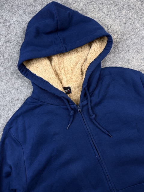Authentic Pre-Loved Polham Sherpa-Lined Full-Zip Winter Hoodie - Navy Blue / Tan | Size L Authentic Pre-Loved Polham Sherpa-Lined Full-Zip Winter Hoodie – Navy Blue / Tan | Size L