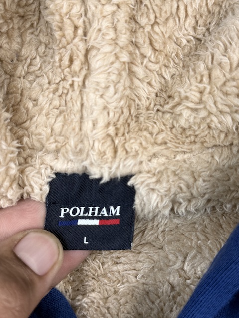 Authentic Pre-Loved Polham Sherpa-Lined Full-Zip Winter Hoodie - Navy Blue / Tan | Size L Authentic Pre-Loved Polham Sherpa-Lined Full-Zip Winter Hoodie – Navy Blue / Tan | Size L
