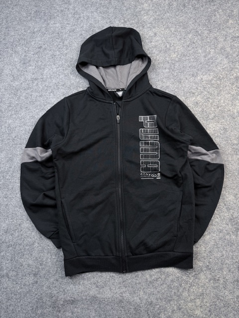 Authentic Pre-Loved Puma "Keeps You Dry" Technical Full-Zip Hoodie - Black / Gray | Men's Size S Authentic Pre-Loved Puma “Keeps You Dry” Technical Full-Zip Hoodie – Black / Gray | Men’s Size S