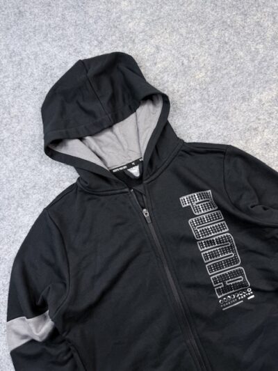 Authentic Pre-Loved Puma “Keeps You Dry” Technical Full-Zip Hoodie – Black / Gray | Men’s Size S