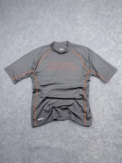 Authentic Pre-Loved Under Armour HeatGear UPF50+ Short Sleeve Compression T-Shirt - Charcoal Grey | Size L/XL (Stretchy) Authentic Pre-Loved Under Armour HeatGear UPF50+ Short Sleeve Compression T-Shirt - Charcoal Grey | Size L/XL (Stretchy)