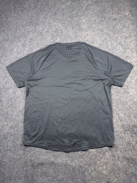 Pre-Loved Under Armour "The Tech Tee" V-Neck Short Sleeve Active T-Shirt - Dark Grey | Size XXL (Tag XL) Pre-Loved Under Armour "The Tech Tee" V-Neck Short Sleeve Active T-Shirt - Dark Grey | Size XXL (Tag XL) - Image 4